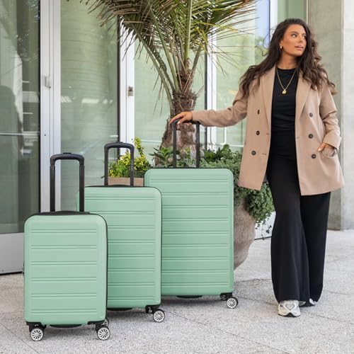 Travel Select Snowcreek Hardside Expandable Spinner Luggage Set w/USB Port, Mint, 3-Piece - color: Mint, size: 3 Piece Set