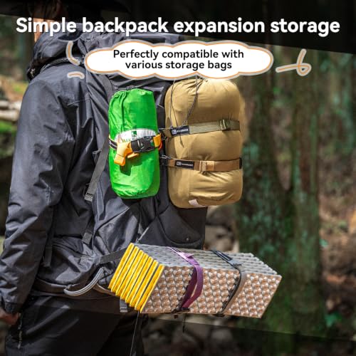 4 Pcs Tactical Molle System Backpack Straps and Buckles Set -Adjustable 19.49" Pack Attachment Strap Accessories(Yellow) - color: Yellow