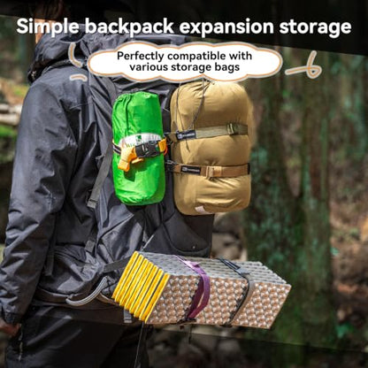 4 Pcs Tactical Molle System Backpack Straps and Buckles Set -Adjustable 19.49" Pack Attachment Strap Accessories(Purple) - color: Purple