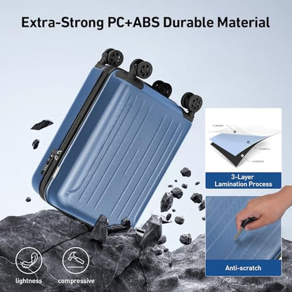 KYME 24-Inch Medium Luggage Checked TSA Approved Suitcase,24",Royalblue - color: Royalblue, size: 24" Checked