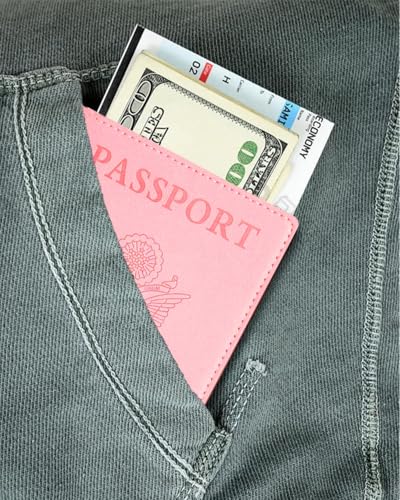Sizobi Leather Passport Holder Covers, Passport Holder for Travel Women - color: Pink
