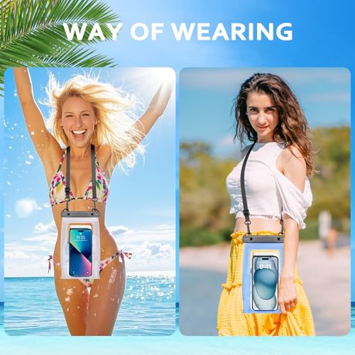 PEDVSTY Waterproof Phone Pouch Floating, Double Seals, Expandable Space - color: Blue, size: Regular (Up to 7.2")