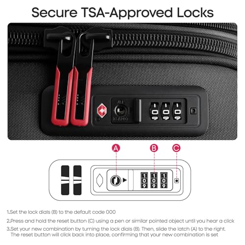 28'' Checked Softside Expandable 20% Luggage w/TSA LOCK - color: Black, size: Checked-Large 28 inch