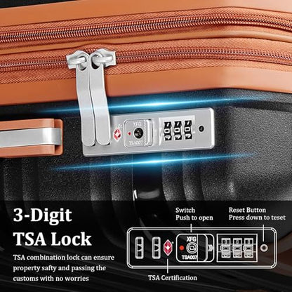 TRAVELEO Luggage Sets 4 Piece Expandable Suitcase Set with TSA Lock - color: Black, size: 4 Piece Set (14in/20in/24in/28in)