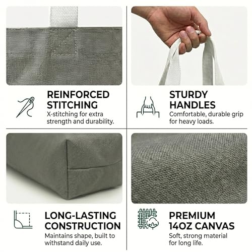 Extra Large Canvas Tote Bag - color: 01-gray