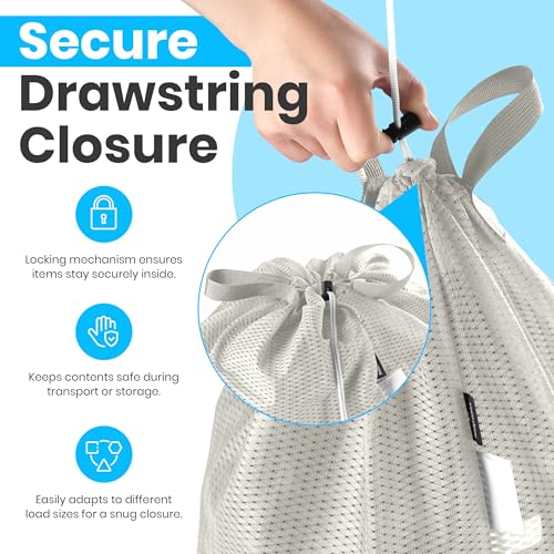 Handy Laundry Mesh XL Laundry Bag 24"x36" with Shoulder Strap, Grey - color: Grey, size: 1-Pack