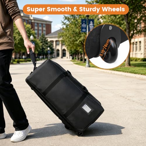 2 Pack Heavy Duty Moving Bags with Wheels, 92L Large Duffle Bag for Travel