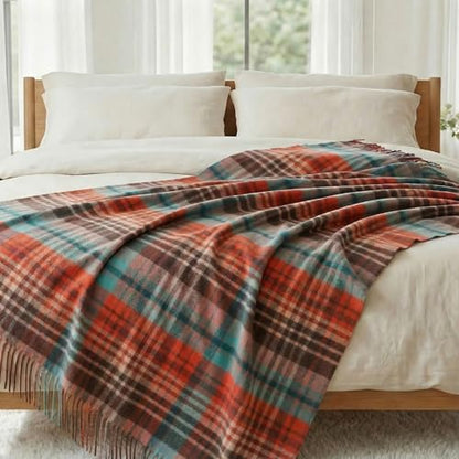 Soft Pure Wool Throw Blanket, Lightweight Warmth, 55"x83" - color: Sunset Lake, size: Standard (1.5 lbs)