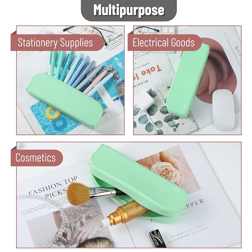 Mr. Pen- Silicone Pencil Case, Aesthetic Pencil Bag for Women, Makeup Pouch - color: Mint Breeze