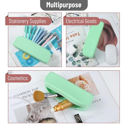 Mr. Pen- Silicone Pencil Case, Aesthetic Pencil Bag for Women, Makeup Pouch - color: Mint Breeze