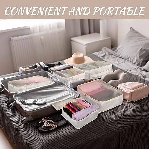 Silkfly 12 Pcs Packing Cubes for Travel,XL, L, M,Classic,Light Khaki - color: Light Khaki, size: XL, L, M, style: Classic