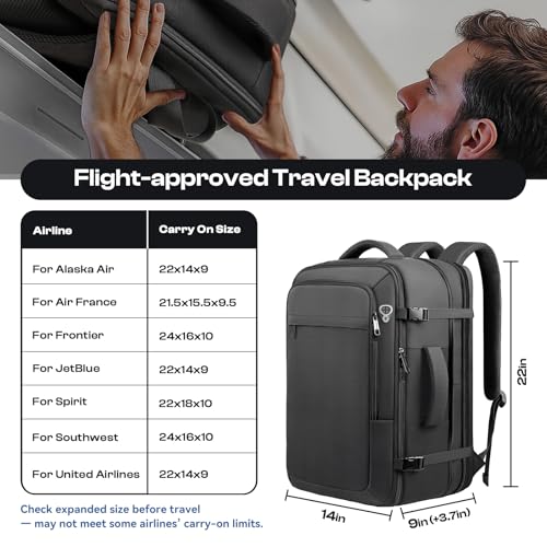 Travel backpack for men, Travel Friendly, Fits 18.4 Laptop bag - color: Black, size: 3X-Large