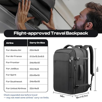 Travel backpack for men, Travel Friendly, Fits 18.4 Laptop bag - color: Black, size: 3X-Large