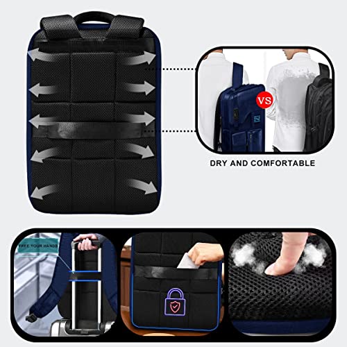 ZINZ Expandable Laptop Backpack 15 15.6 16 Inch,Blue - color: B01l01