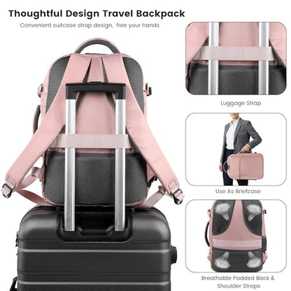 TANTOMI Travel Backpack for Women, Laptop Bag, 23L Carry on Backpack - color: Pink, size: X-Large