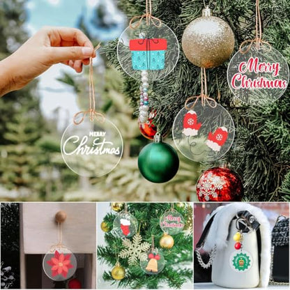 Acrylic Clear Ornament Circle Blanks, 3.5" Transparent Round Disc - size: 3.5 inch
