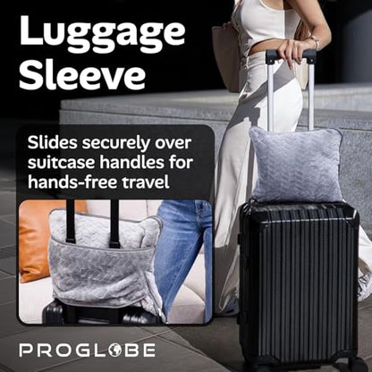 Proglobe Travel Blanket and Pillow Set, Soft Fleece Airplane Blanket, Grey - color: Grey