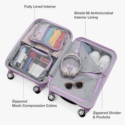 Traveler's Choice Pagosa Hardshell Expandable Luggage with Spinner Wheels, Lavender, 3-Piece Set (22/27/30) - color: Lavender, size: 3-Piece Set (22/27/30)