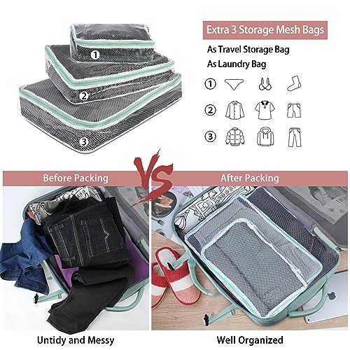 Lubardy Travel Backpack for Men Women 40L Flight Approved Carry on Backpack - color: Green(backpack With 3 Packing Cubes)