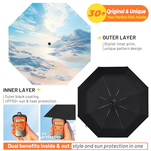 SY COMPACT Travel Umbrella - Windproof Automatic Compact Umbrellas for Rain - color: Coast