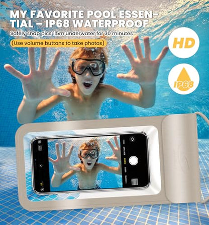 HiRui Waterproof Phone Pouch, Gold, X-Large - color: Gold, size: X-Large