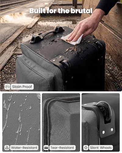 Fanwoli 120L Rolling Duffel Bag Hidden Backpack, Foldable Travel Bag - color: Gray-NEW