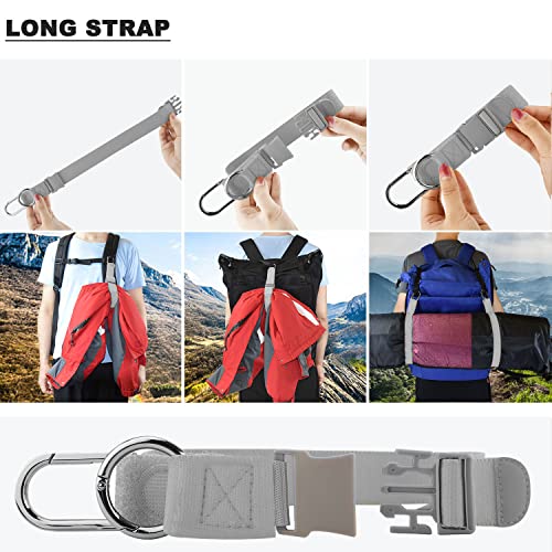 ZINZ Elastic Jacket Gripper Travel Strap with D-Ring Hooks and Buckle - color: Silver gray