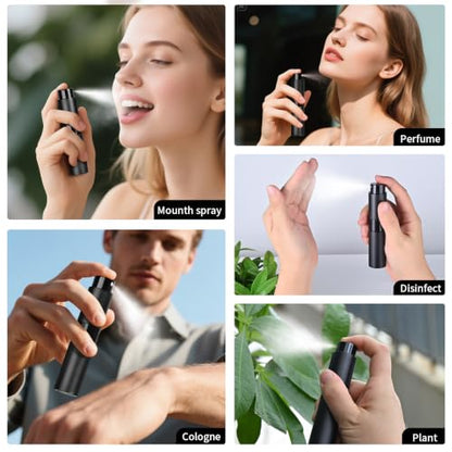 Perfume Travel Refillable Atomizer 8ML (3PCS) - Empty Cologne Spray Bottle, Portable & Leakproof Sprayer for Travel (Black) - color: Black