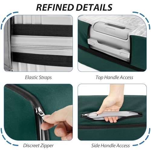 Transparent PVC Suitcase Cover, No Disassembly Required Clear Luggage Protector Suitcase Cover - color: Geen, size: 28