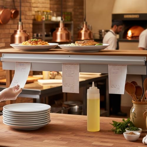 TrueCraftware- 36" Stainless Steel No Clip Check Holder Ticket Rack- Restaurant Ticket Holder Receipt Holder Order Ticket Holder Ticket RackBill Orders Display Rail for Kitchen Cafes Bar Restaurants - size: 36 Inch
