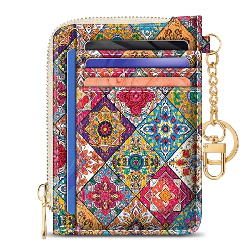 GIANCOMICS Slim Wallet Women, Credit Card Holder, Small Rfid Boho Mandala - color: Boho Bohemian Mandala