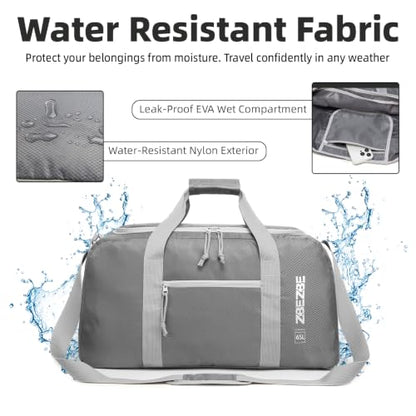 Foldable Travel Duffel Bag 65L, Large Capacity Bag for Trips - color: Dark Gray, size: 65L