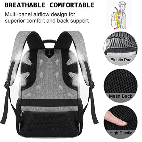 Volher Laptop Backpack,Business Travel Anti Theft Slim College Backpack - color: Grey, size: 15.6 Inch, style: Laptop