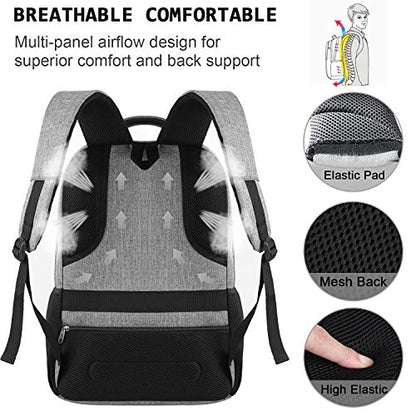 Volher Laptop Backpack,Business Travel Anti Theft Slim College Backpack - color: Grey, size: 15.6 Inch, style: Laptop
