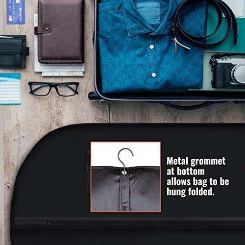 PLX 40" Black Garment Bags Suit Bag for Travel & Clothing Storage - size: 5 pack black: 40” x 24”