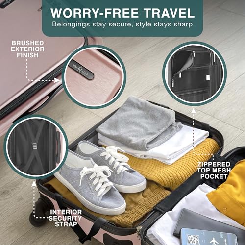 TRAVELARIM 28 Inch Luggage with Spinner Wheels, Hard Shell Suitcase with TSA Locks for Luggage, Travel Large Suitcase, Expandable Hard Shell Suitcases, Pink - color: Pink, size: Large 28-Inch Checked