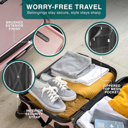 TRAVELARIM 28 Inch Luggage with Spinner Wheels, Hard Shell Suitcase with TSA Locks for Luggage, Travel Large Suitcase, Expandable Hard Shell Suitcases, Pink - color: Pink, size: Large 28-Inch Checked