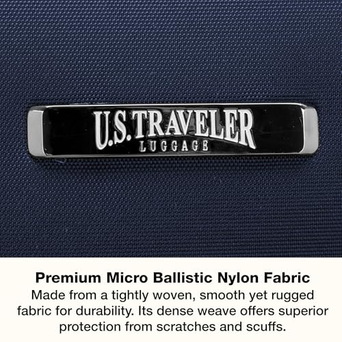 U.S. Traveler Anzio Softside Expandable Luggage with Spinner Wheels, Navy, 22-Inch Carry-on - color: Navy, size: 22-Inch Carry-on