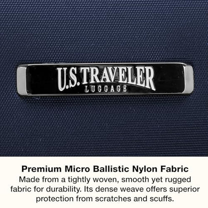 U.S. Traveler Anzio Softside Expandable Luggage with Spinner Wheels, Navy, 22-Inch Carry-on - color: Navy, size: 22-Inch Carry-on