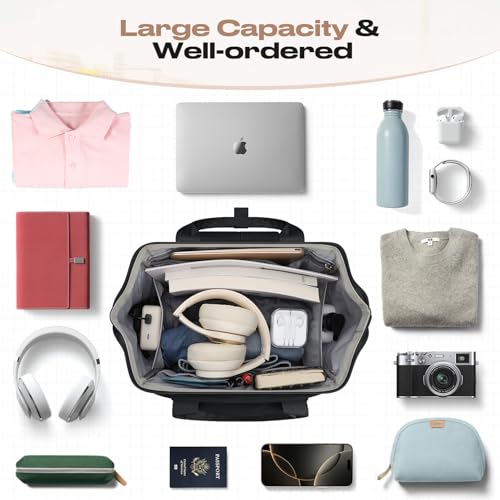 Maelstrom 15.6-17.3" Laptop Backpack with Lunch Box, Work Bag for Women Men - color: Black