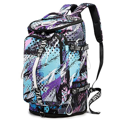 Gym Duffle Bag Backpack,4‑Way Waterproof with Shoe Compartment Travel Laptop - color: Multicolor