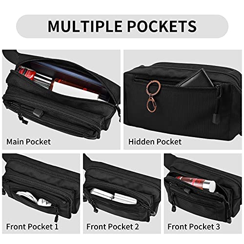 USPECLARE Clear Fanny Pack Stadium Approved Large Multi-Purpose Waist Bag - color: Black, style: 1-pack-nylon