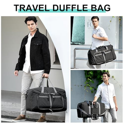 Dimayar 85L Foldable Duffle Bag, Travel & Weekender, Overnight, Gym - color: Black, size: 85L