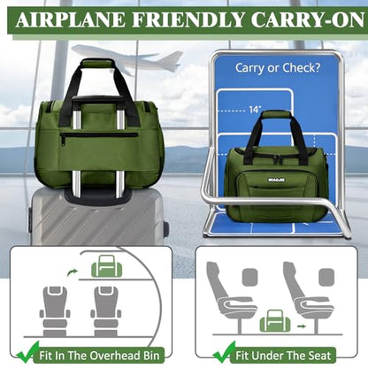 Underseat Carry On Luggage Bag Airplanes Personal Item Bag - 16 IN Green - color: Green, size: 16 IN