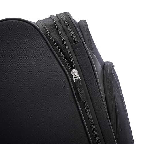 American Tourister 4 KIX 2.0 Expandable Softside Luggage with Spinner Wheels, 24 SPINNER, BLACK - color: Black, size: 24 SPINNER