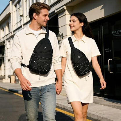 OSOCE Anti-Theft Sling Bag, Crossbody Bag for Men, Water-Resistant, 1.0L - color: Black V1.0, size: Large