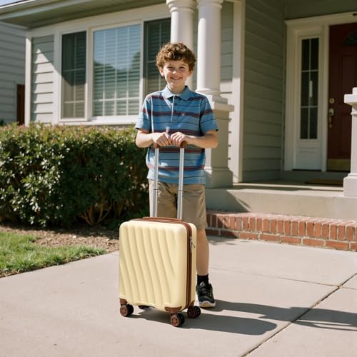 Eeeza Luggage Sets 6 Piece Suitcases (Beige, 16"/20"/24"/28"/DB/TB) - color: Beige, size: 6 Piece Sets (16/20/24/28/DB/TB)