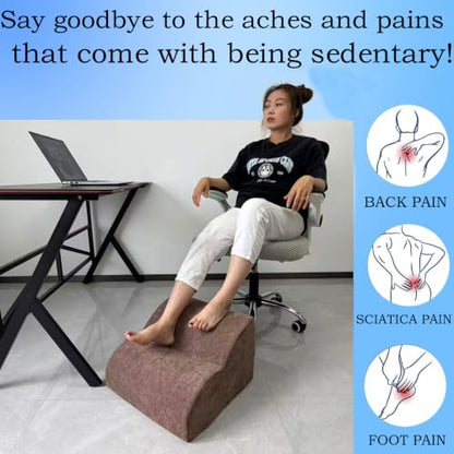 Foot Rest for Under Desk at Work.Multifunctional 3-Tier Foot Stool - color: Brown