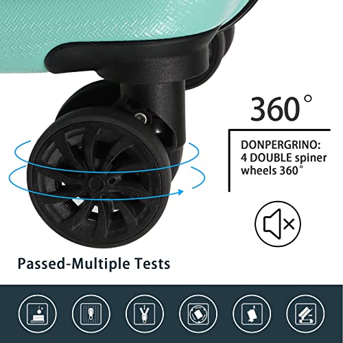 Luggage Sets 3 Piece(20/24/28)-Suitcase Set- Luggage with Wheels-PC + ABS Durable Lightweight Rotating hardshell suitcase 5PCS(Mint Green)… - color: Mint Green 01, size: 20/24/28