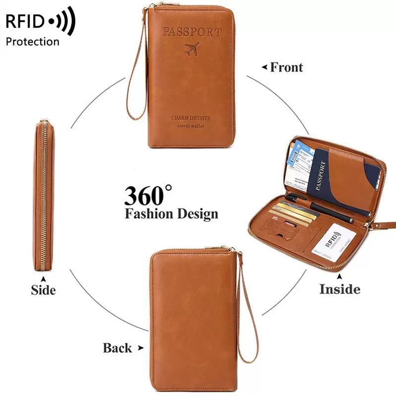 다기능 RFID 여권 지갑, 초록색., 패션 - color: 초록색.